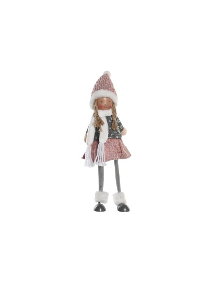 Figurine Décorative DKD Home Decor Noël Poupée Polyester Filles (15 x 9 x 43 cm) (2 Unités)