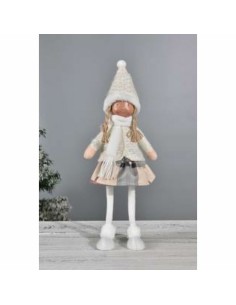 Figurine Décorative DKD Home Decor Noël Poupée Polyester Filles (15 x 9 x 43 cm) (2 Unités) 2