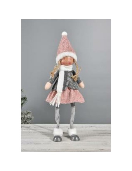Figurine Décorative DKD Home Decor Noël Poupée Polyester Filles (15 x 9 x 43 cm) (2 Unités)