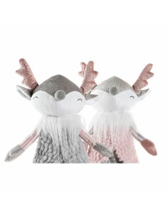 Figurine Décorative DKD Home Decor Noël Animal Polyester Cerf (15 x 11 x 49 cm) (2 Unités) 2