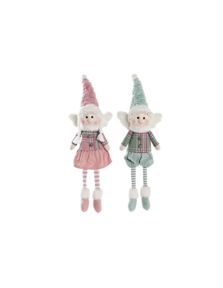 Figurine Décorative DKD Home Decor Noël Fée Polyester Ange (15 x 10 x 53 cm) (2 Unités)