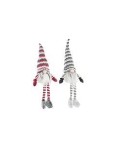 Figurine Décorative DKD Home Decor Noël Gnome Lumière LED Polyester (22 x 12 x 64 cm) (2 Unités)