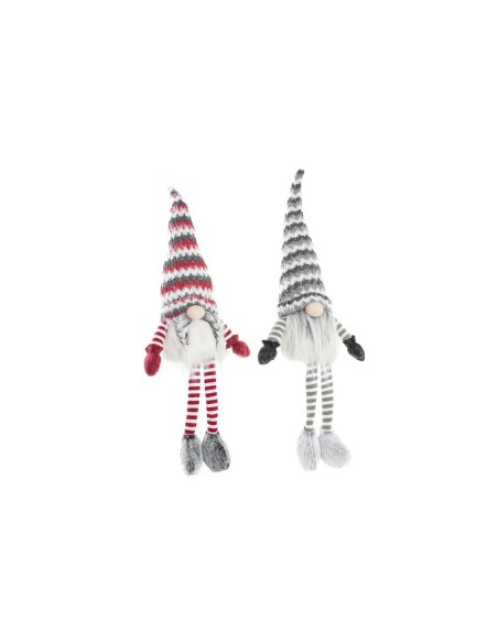 Figurine Décorative DKD Home Decor Noël Gnome Lumière LED Polyester (22 x 12 x 64 cm) (2 Unités)