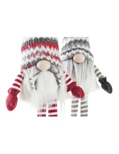 Figurine Décorative DKD Home Decor Noël Gnome Lumière LED Polyester (22 x 12 x 64 cm) (2 Unités) 2