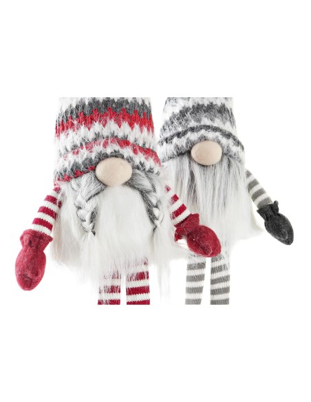 Figurine Décorative DKD Home Decor Noël Gnome Lumière LED Polyester (22 x 12 x 64 cm) (2 Unités)