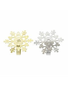 Porte-serviettes DKD Home Decor Lot Métal Flocons de neige (5 x 5 x 17 cm) (2 Unités) 2