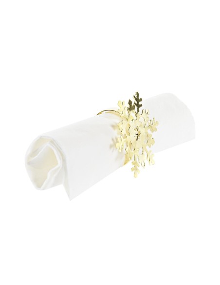 Porte-serviettes DKD Home Decor Lot Métal Flocons de neige (5 x 5 x 17 cm) (2 Unités)