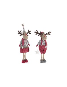 Figurine Décorative DKD Home Decor Noël Renne Polyester (20 x 10 x 58 cm) (2 Unités)