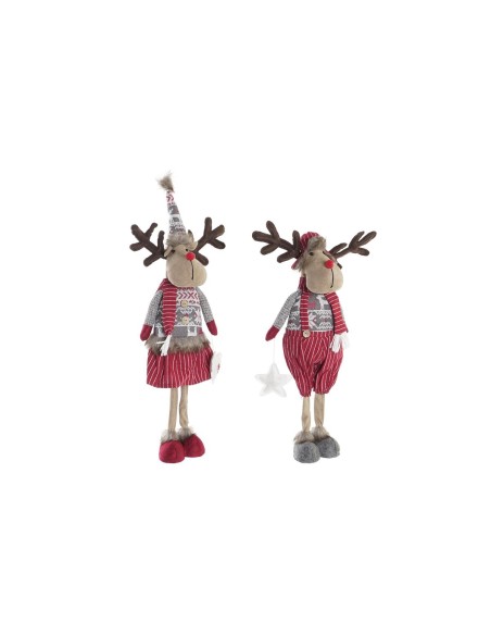 Figurine Décorative DKD Home Decor Noël Renne Polyester (20 x 10 x 58 cm) (2 Unités)