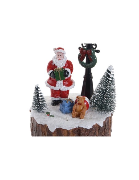 Figurine Décorative DKD Home Decor Lumière LED Résine Bonhomme de Neige (9 x 9 x 13 cm) (2 Unités)