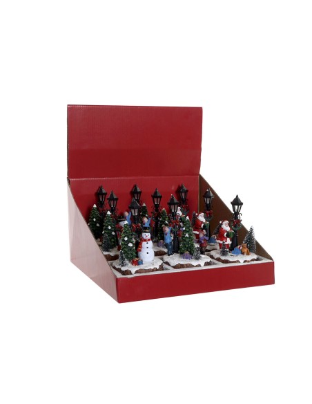 Figurine Décorative DKD Home Decor Lumière LED Résine Bonhomme de Neige (9 x 9 x 13 cm) (2 Unités)