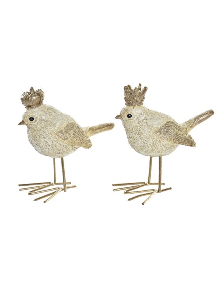 Décorations de Noël DKD Home Decor Résine Oiseau (11 x 5 x 9,5 cm) (2 Unités)