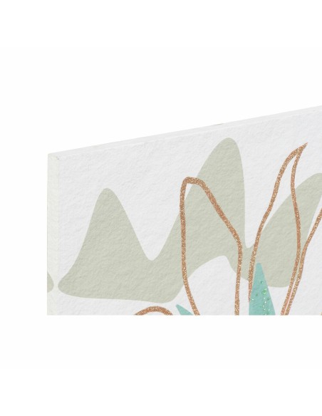 Toile DKD Home Decor Fleurs (60 x 1,8 x 60 cm) (4 Unités)