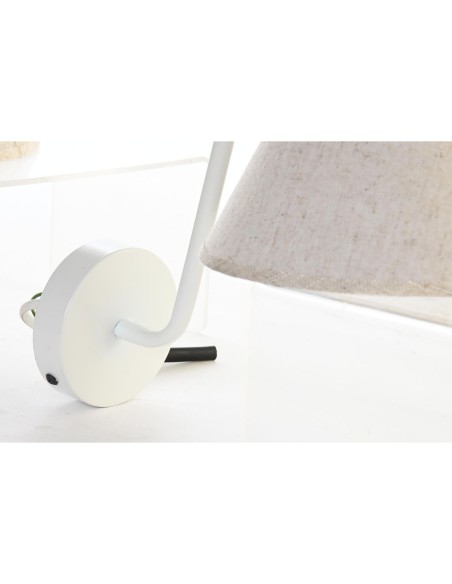 Applique DKD Home Decor Doré Métal Lin Blanc 50 W Moderne (22 x 32 x 37 cm) (2 Unités)