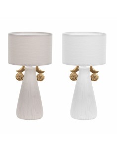 Lampe de bureau DKD Home Decor Céramique Polyester (22 x 22 x 44 cm) (2 Unités)