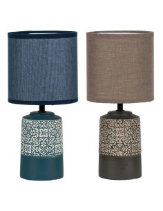 Lampe de bureau DKD Home Decor Céramique Grès 50 W (15 x 15 x 32 cm) (2 Unités)
