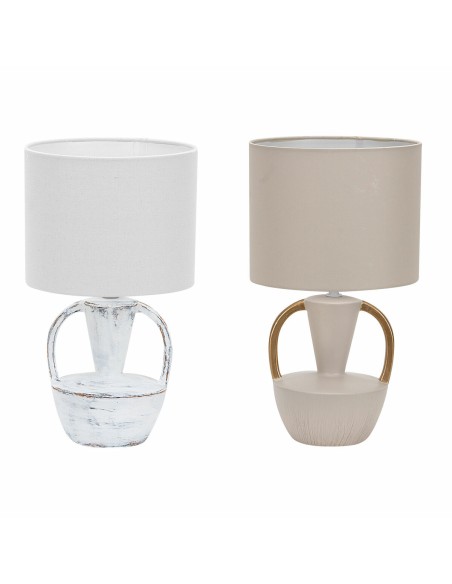 Lampe de bureau DKD Home Decor Céramique Polyester 50 W (20 x 20 x 35 cm) (2 Unités)