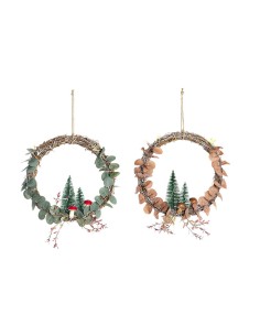 Décorations de Noël DKD Home Decor Lumière LED Arbre (2 Unités) (30 x 2 x 30 cm)
