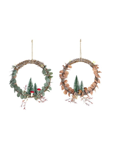 Décorations de Noël DKD Home Decor Lumière LED Arbre (2 Unités) (30 x 2 x 30 cm)
