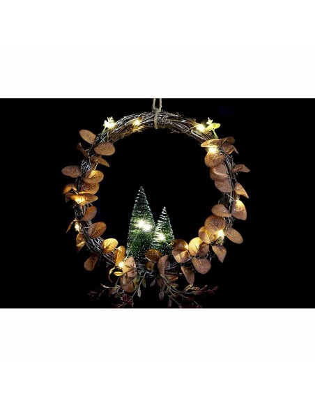 Décorations de Noël DKD Home Decor Lumière LED Arbre (2 Unités) (30 x 2 x 30 cm)