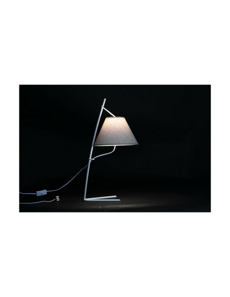Lampe de bureau DKD Home Decor Doré Métal Lin Blanc 50 W Moderne (25 x 31 x 57 cm) (2 Unités)