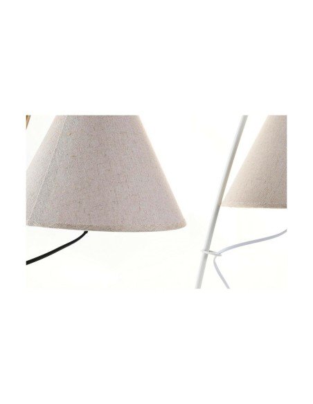 Lampe de bureau DKD Home Decor Doré Métal Lin Blanc 50 W Moderne (25 x 31 x 57 cm) (2 Unités)