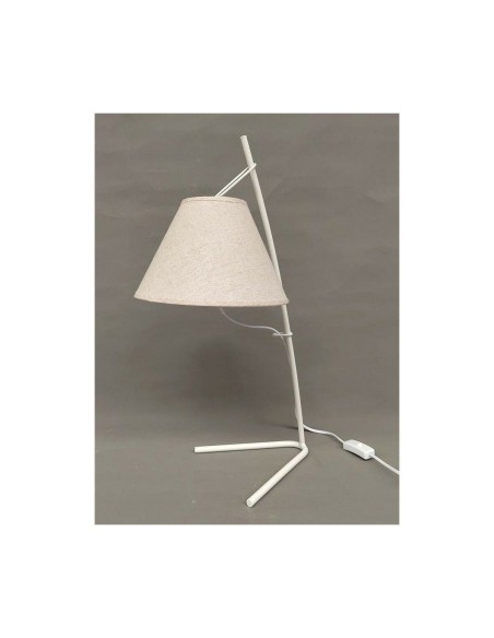 Lampe de bureau DKD Home Decor Doré Métal Lin Blanc 50 W Moderne (25 x 31 x 57 cm) (2 Unités)