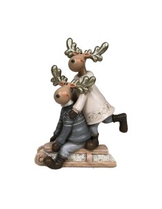 Décorations de Noël DKD Home Decor Résine Renne (13 x 6 x 18 cm) (4 Unités) 2