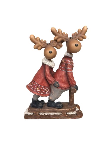 Décorations de Noël DKD Home Decor Résine Renne (13 x 6 x 18 cm) (4 Unités)