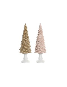Décorations de Noël DKD Home Decor Arbre Résine (10,5 x 10,5 x 32 cm) (2 Unités)