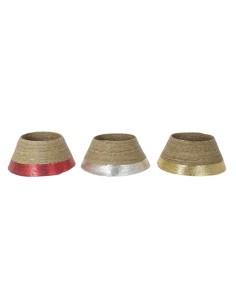 Jupe pour l'arbre de Noël DKD Home Decor Fibre Herbier marin (57 x 57 x 28 cm) (3 Unités)