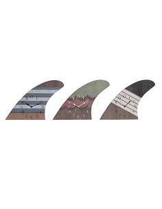 Horloge Murale DKD Home Decor Surf Multicouleur Bois MDF méditerranéen (30 x 4,5 x 43 cm) (3 Unités)