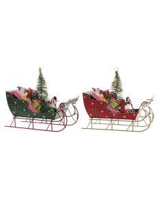Décorations de Noël DKD Home Decor Métal Polyester (28 x 13 x 26 cm) (2 Unités)