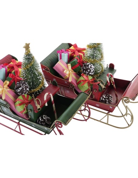 Décorations de Noël DKD Home Decor Métal Polyester (28 x 13 x 26 cm) (2 Unités)