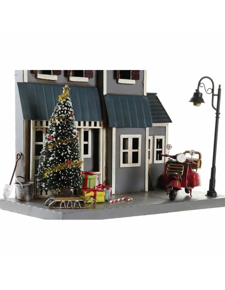 Décorations de Noël DKD Home Decor Métal PVC Maison (30 x 12,5 x 40 cm) (2 Unités)