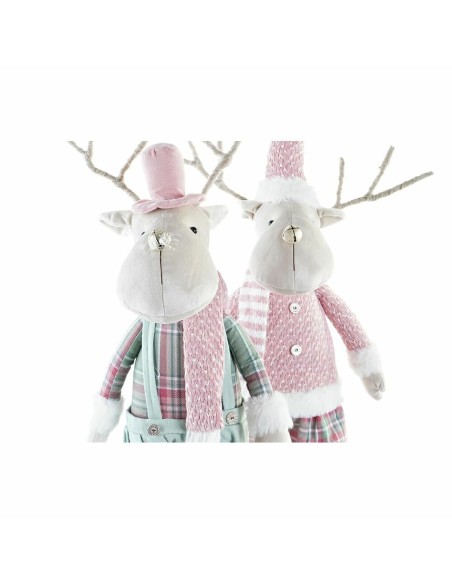 Décorations de Noël DKD Home Decor Renne Polyester (20 x 17 x 60 cm) (2 Unités)