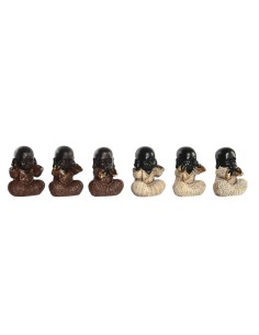 Figurine Décorative DKD Home Decor Rouge Beige Résine Moine Oriental (12 x 7,5 x 15,5 cm) (6 Unités)
