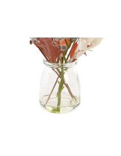 Plante décorative DKD Home Decor Verre Doré Marron Polyéthylène Blanc (6 x 6 x 27 cm) (2 Unités) 2