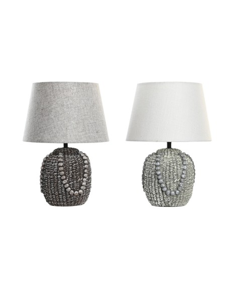 Lampe de bureau DKD Home Decor Noir Tissu Polyester Vert Grès 220 V 50 W (24 x 24 x 34 cm) (2 Unités)