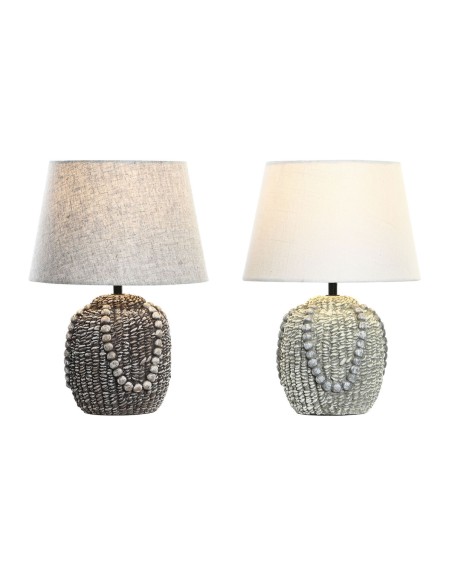 Lampe de bureau DKD Home Decor Noir Tissu Polyester Vert Grès 220 V 50 W (24 x 24 x 34 cm) (2 Unités)