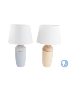 Lampe de bureau DKD Home Decor Céramique Marron Blue marine (2 Unités)