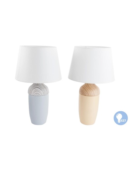 Lampe de bureau DKD Home Decor Céramique Marron Blue marine (2 Unités)