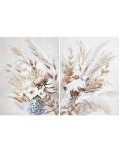 Cadre DKD Home Decor Fleurs Cottage (90 x 3,7 x 120 cm) (2 Unités)