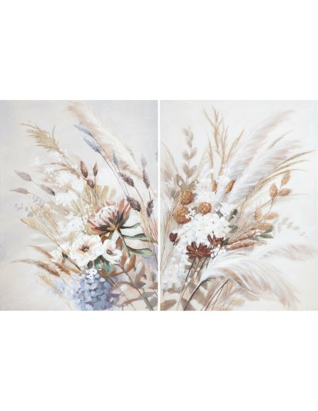 Cadre DKD Home Decor Fleurs Cottage (90 x 3,7 x 120 cm) (2 Unités)
