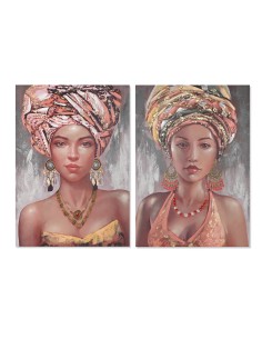 Cadre DKD Home Decor Colonial Africaine (2 Unités) (70 x 3 x 100 cm)