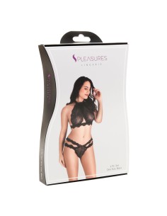Ensemble de Lingerie S Pleasures Noir (Taille unique)