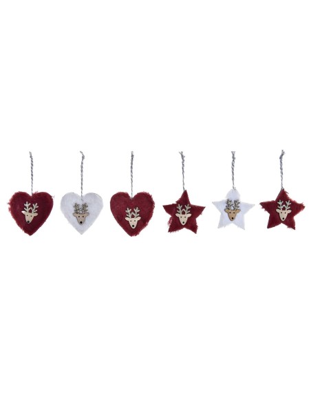 Ensemble Décorations de Noël DKD Home Decor Polyester (21 x 8 x 1 cm) (8 cm) (2 Unités)