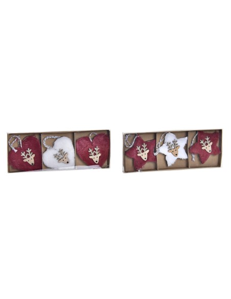 Ensemble Décorations de Noël DKD Home Decor Polyester (21 x 8 x 1 cm) (8 cm) (2 Unités)