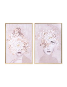 Cadre DKD Home Decor Fleurs Moderne (80 x 4 x 120 cm) (2 Unités)
