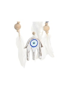 Décoration Suspendue DKD Home Decor Bleu Blanc Plume méditerranéen (14 x 5 x 45 cm) (2 Unités) 2